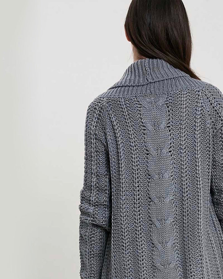 Open Front Cable Knit Sweater Cardigan - More Colors