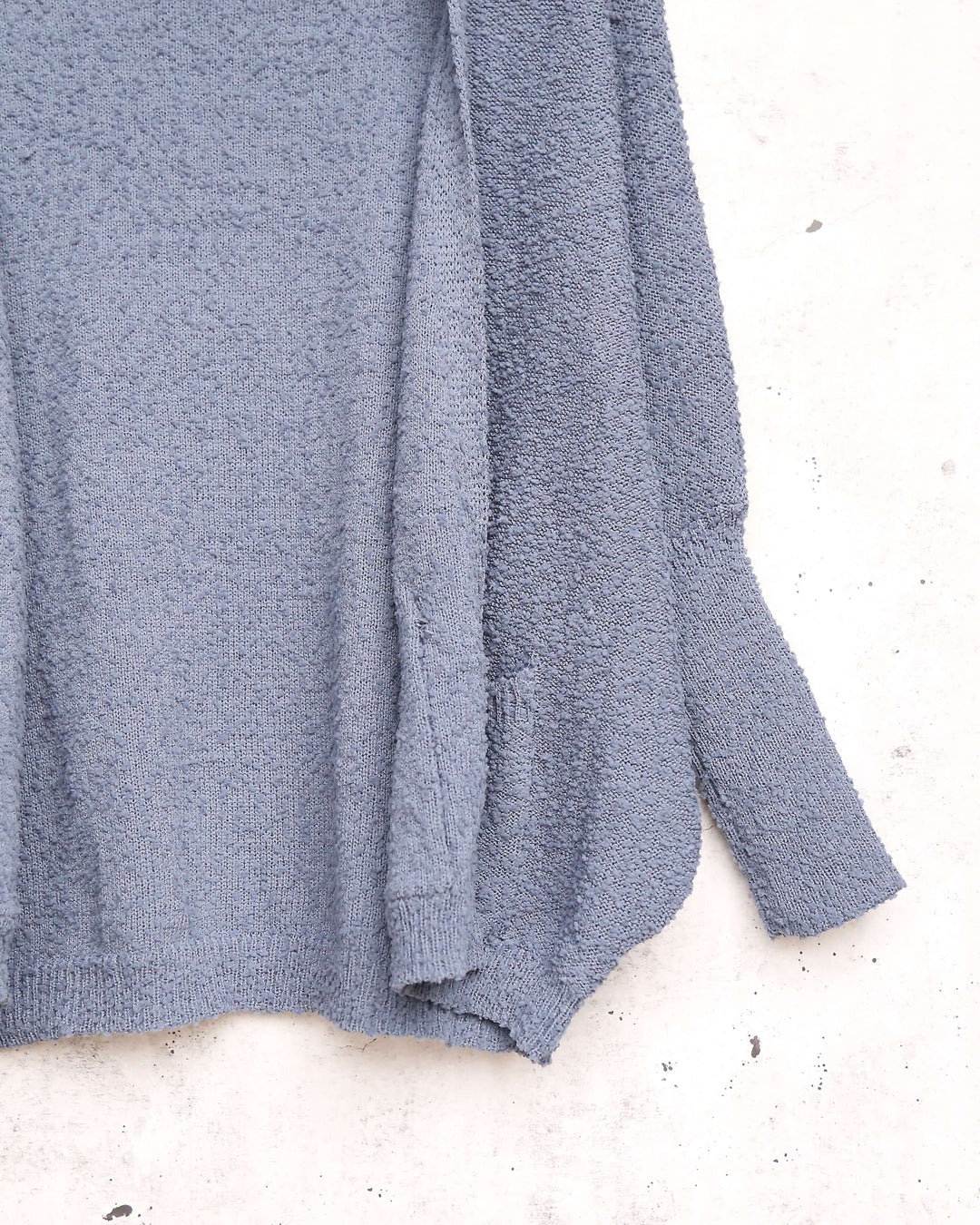 Open Fuzzy Cardigan with Pockets in Blue