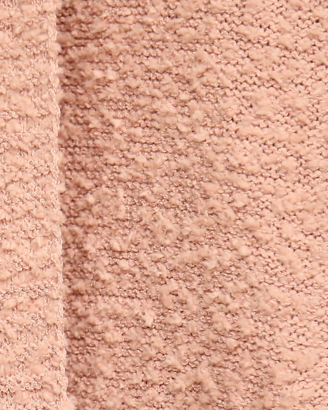Open Fuzzy Cardigan with Pockets in Dusty Pink
