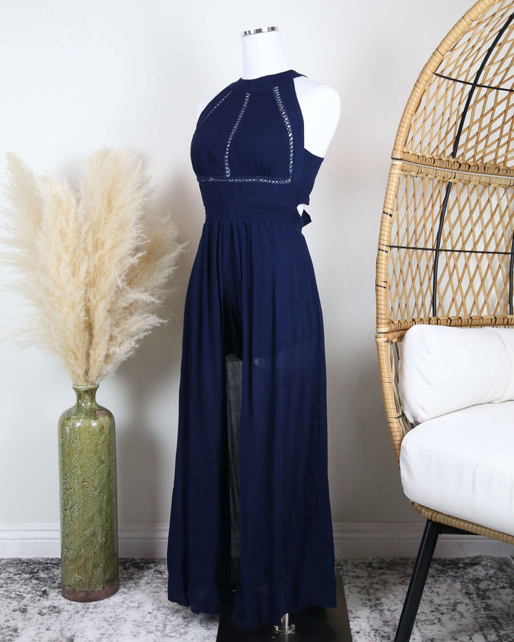 Paper Hearts - Open Back Maxi Romper in More Colors