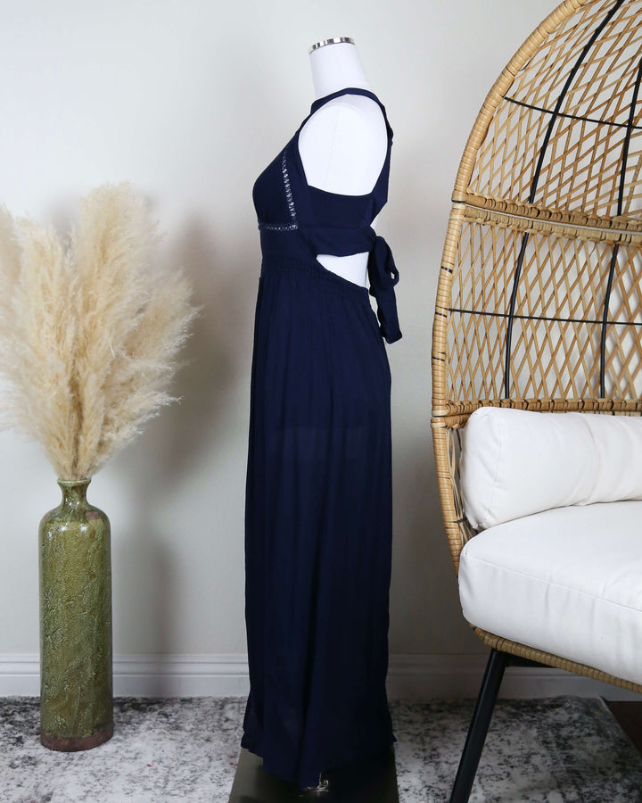 Paper Hearts - Open Back Maxi Romper in More Colors