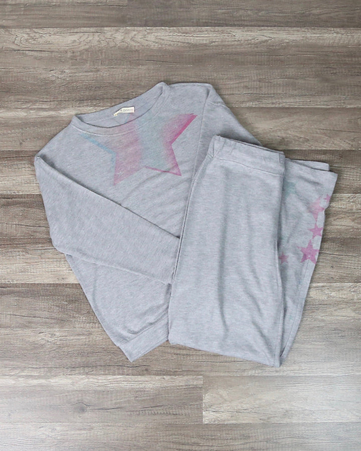 Pastel Star Print Sleep Lounge Wear Set in More Colors