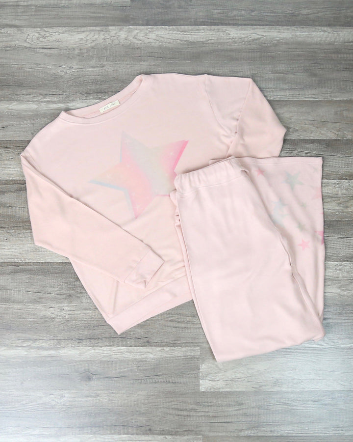 Pastel Star Print Sleep Lounge Wear Set in More Colors