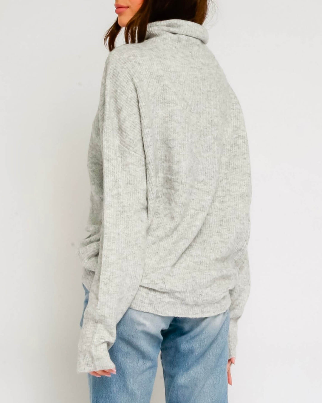 Brenda Fuzzy Mock Neck Sweater in More Colors