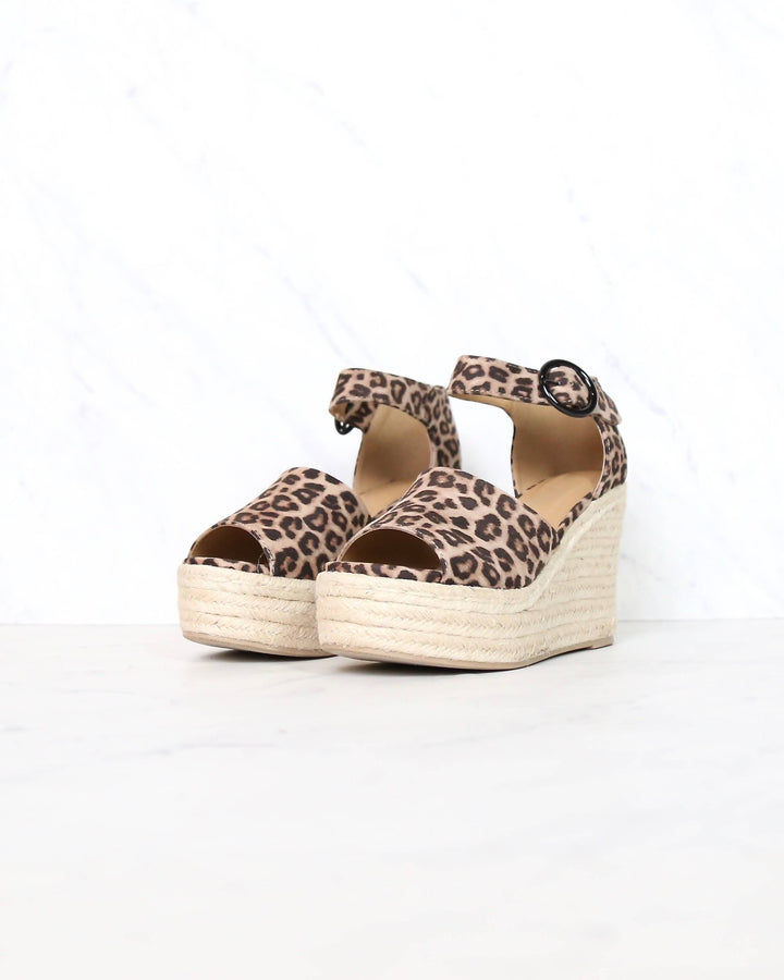 Sassy Espadrille Wedges in Leopard