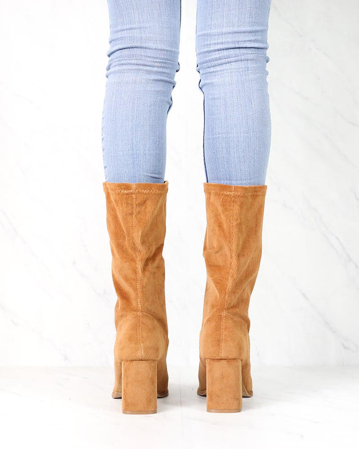 Sbicca - Noelani Corduroy Mid-Calf Boot in Tan