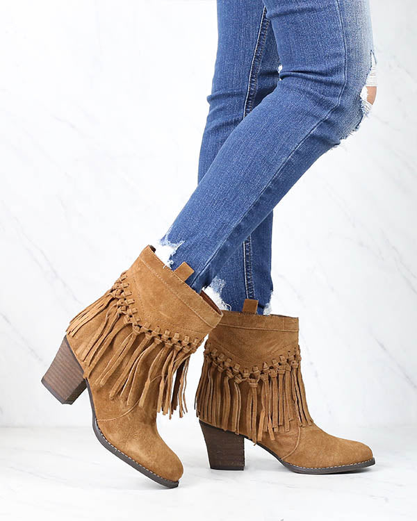 Sbicca - Sound Suede Leather Fringe Bootie in More Colors