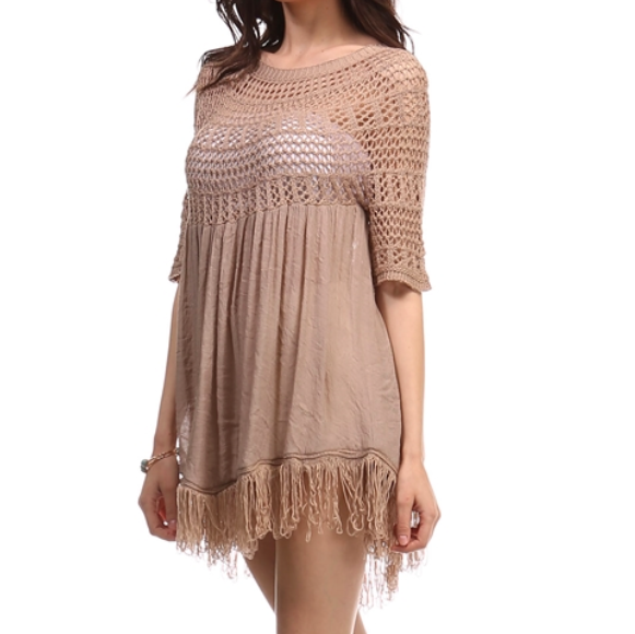 desert wanderer knit tunic in ivory - shophearts - 5