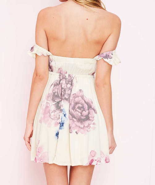 off the shoulder strapless romantic floral dress - shophearts - 4