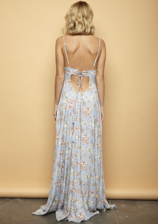 open back floral maxi - sky blue - shophearts - 6