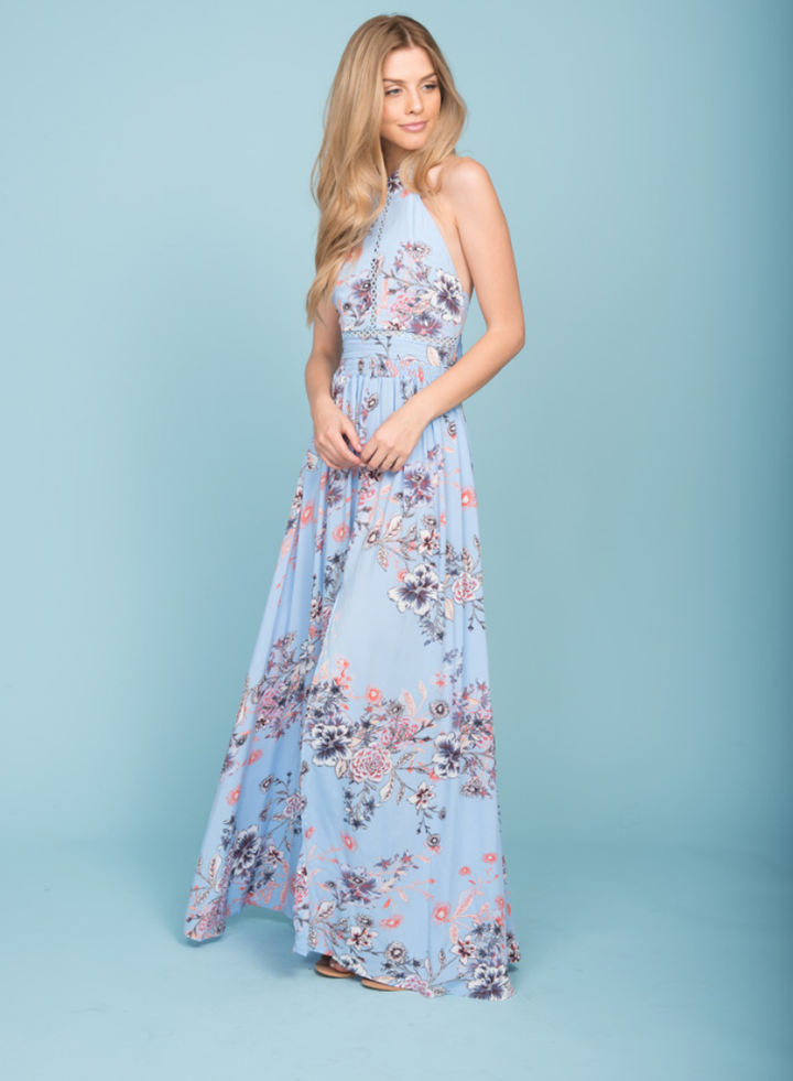 Open Back Floral Maxi Dress in More Colors