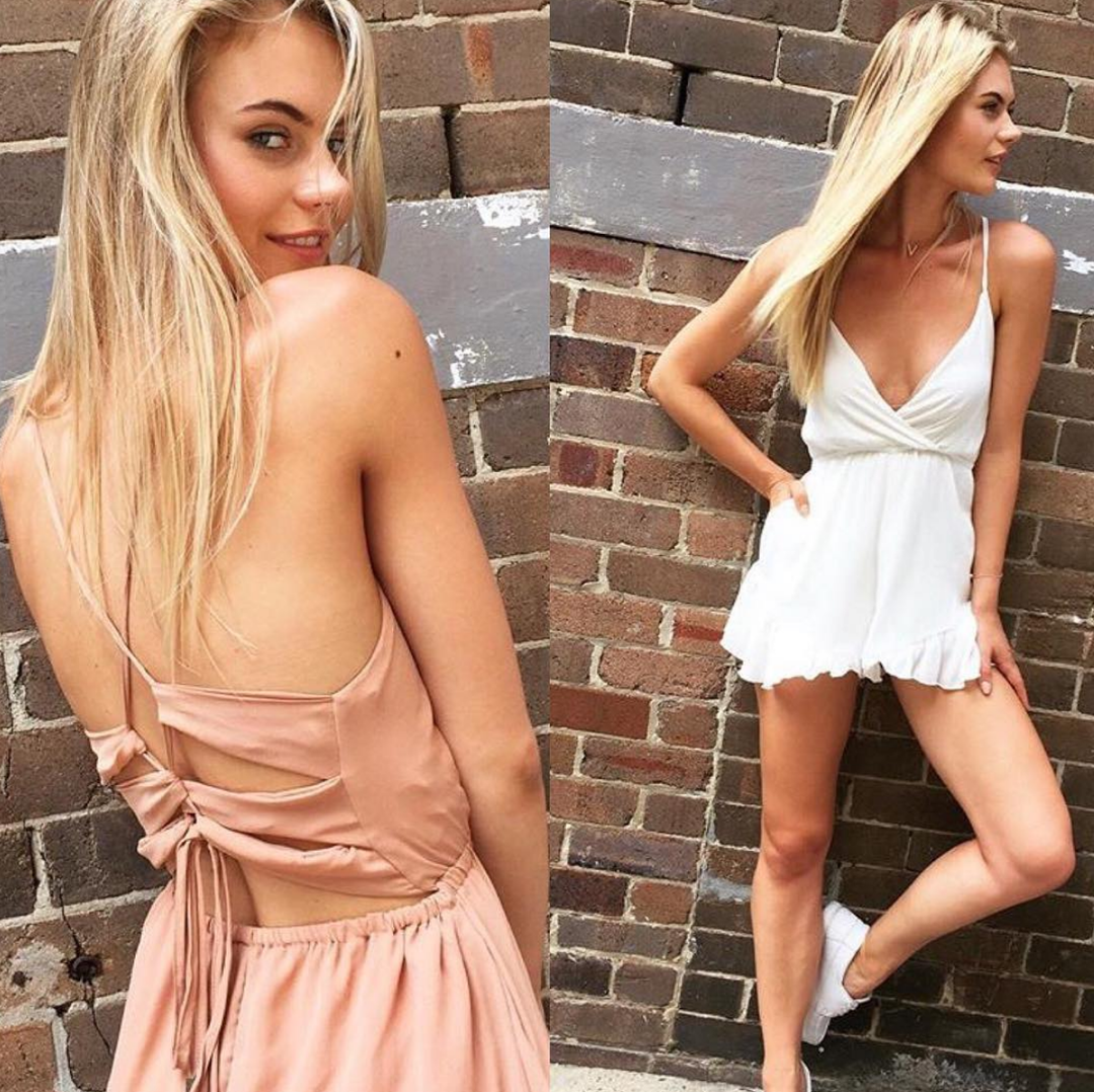 Paper Hearts - Roses For You Gauzy Open Back Romper with Ruffle Hem in More Colors