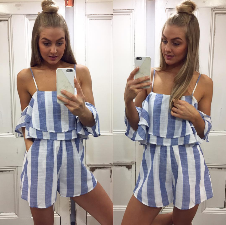 Paper Hearts - Havana Nights Striped Romper in More Colors