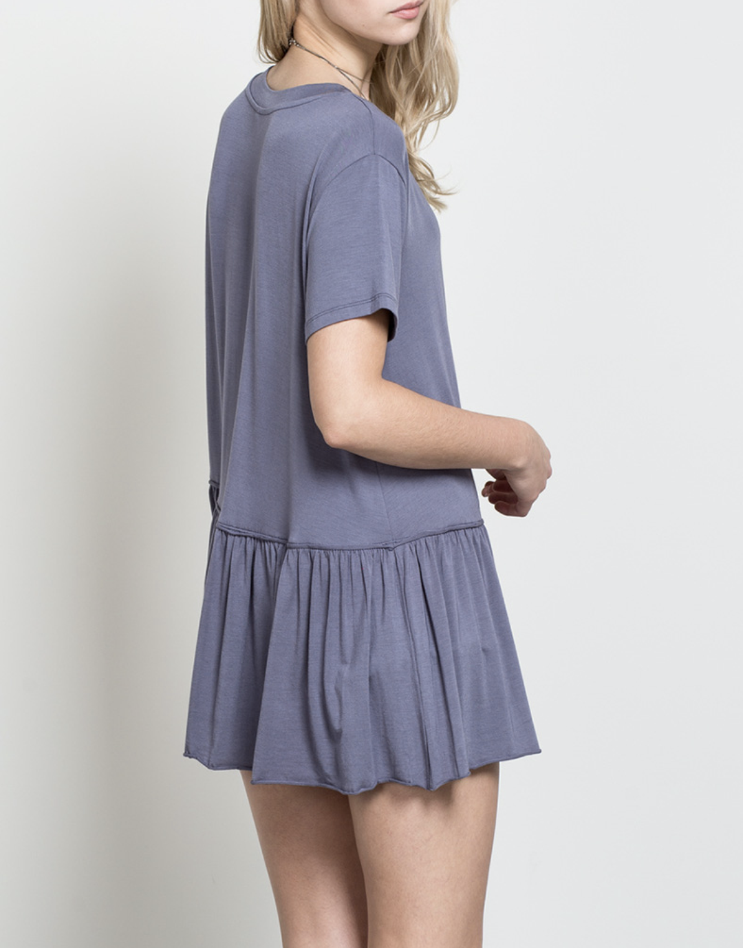 Peplum Crewneck Tee Shirt in More Colors