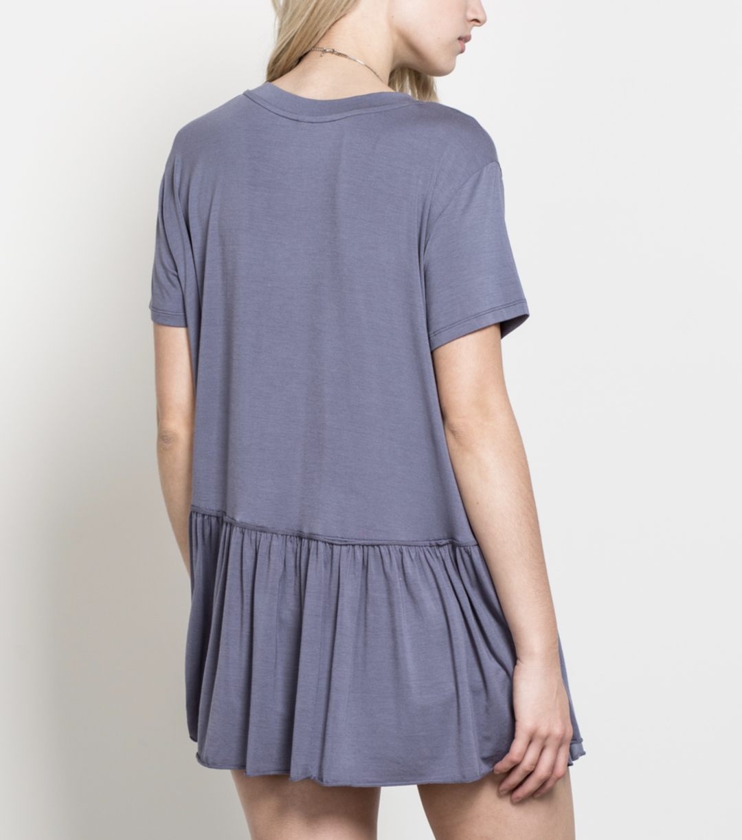 Peplum Crewneck Tee Shirt in More Colors