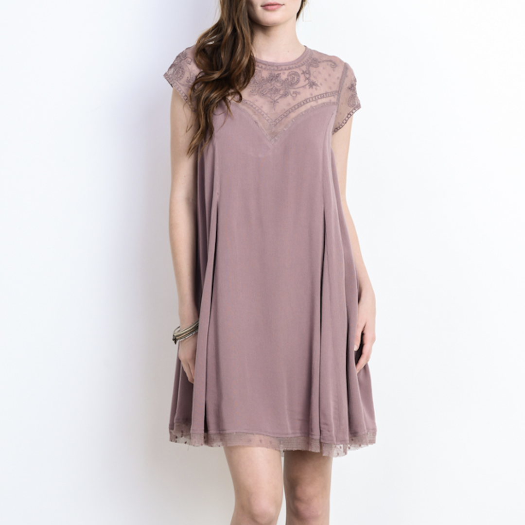 Embellished Trapeze Dress - More Colors