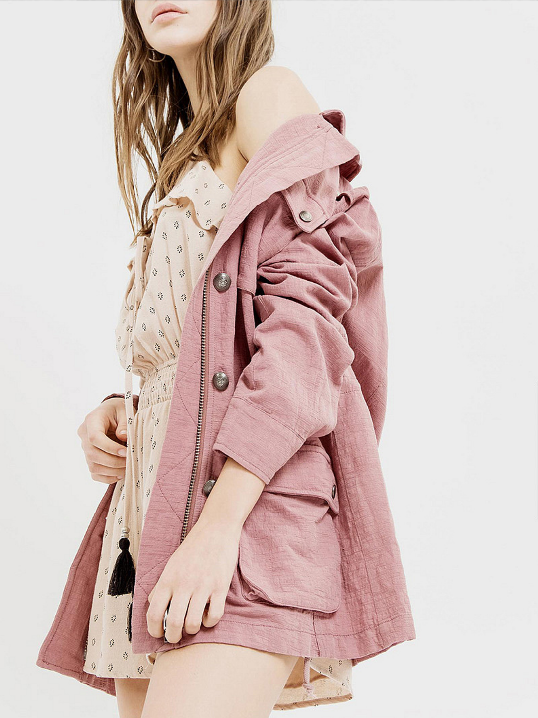 Final Sale - Alexa Woven Jacket - Mauve