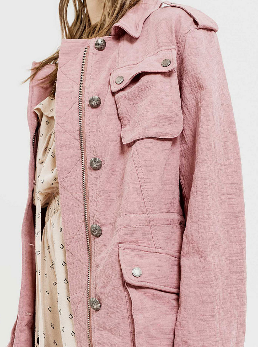 Final Sale - Alexa Woven Jacket - Mauve