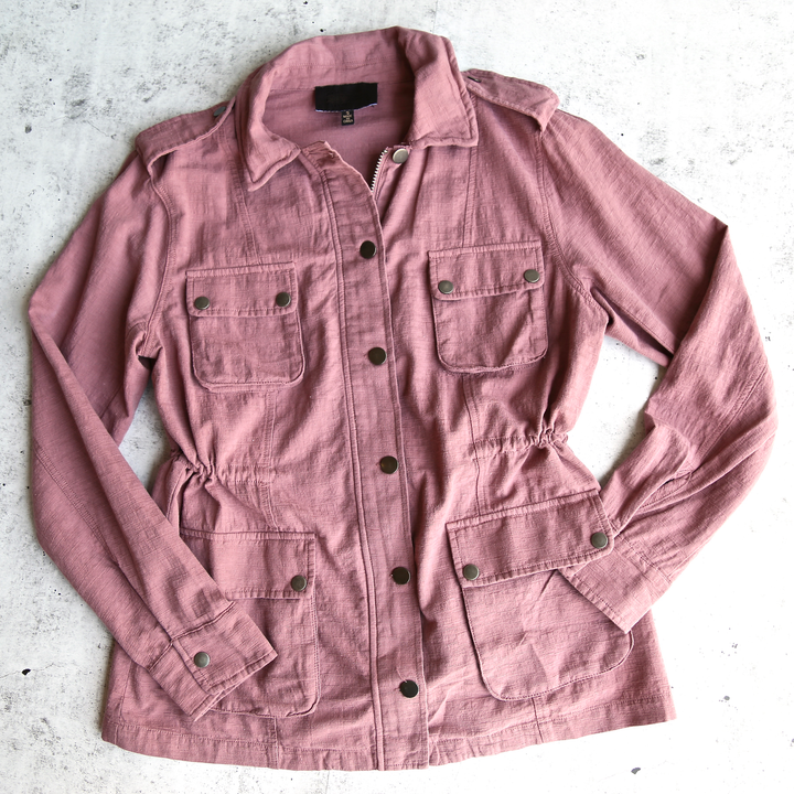 Final Sale - Alexa Woven Jacket - Mauve