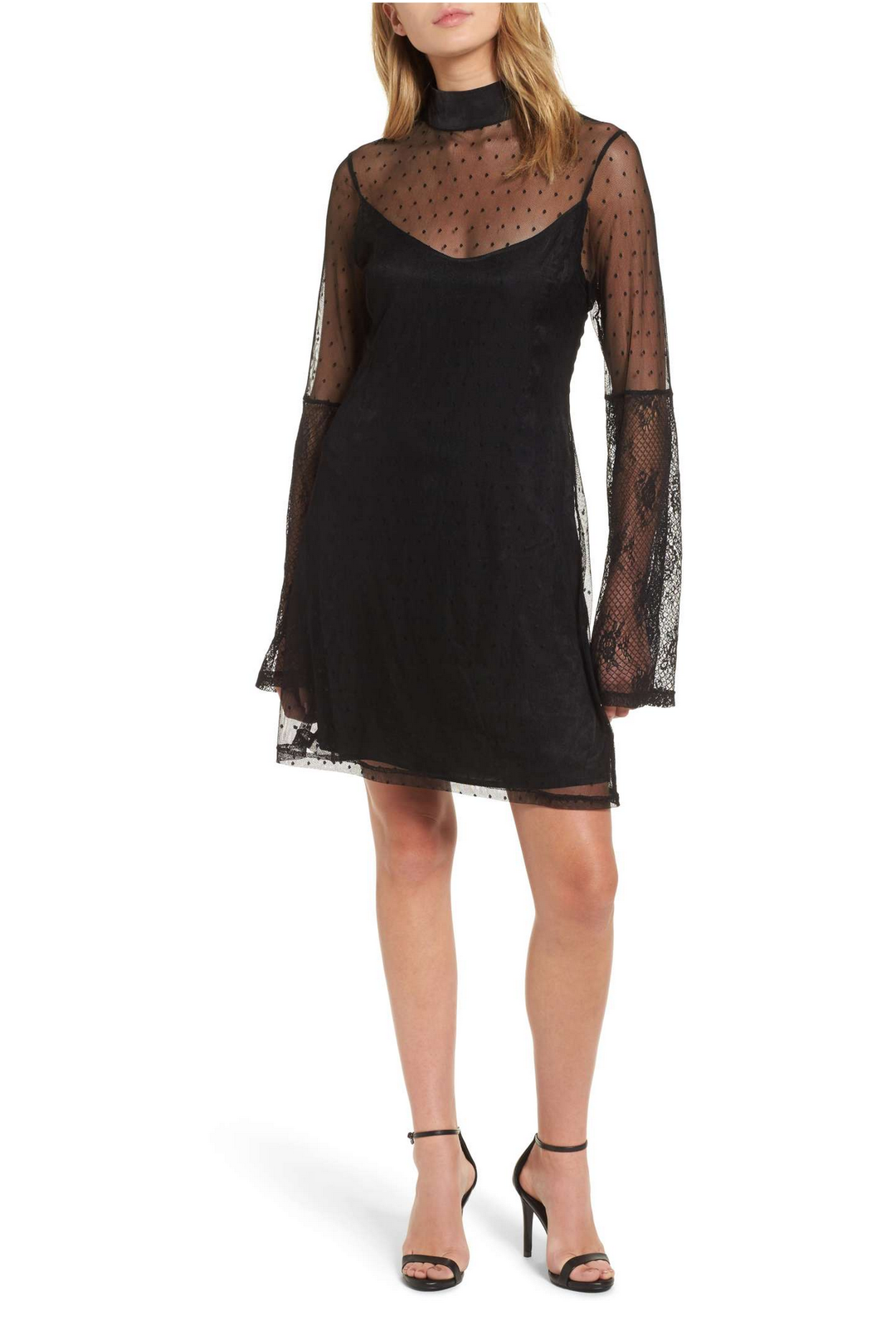 Final Sale - Somedays Lovin - Starry Eyed Mesh Mini Dress in Black