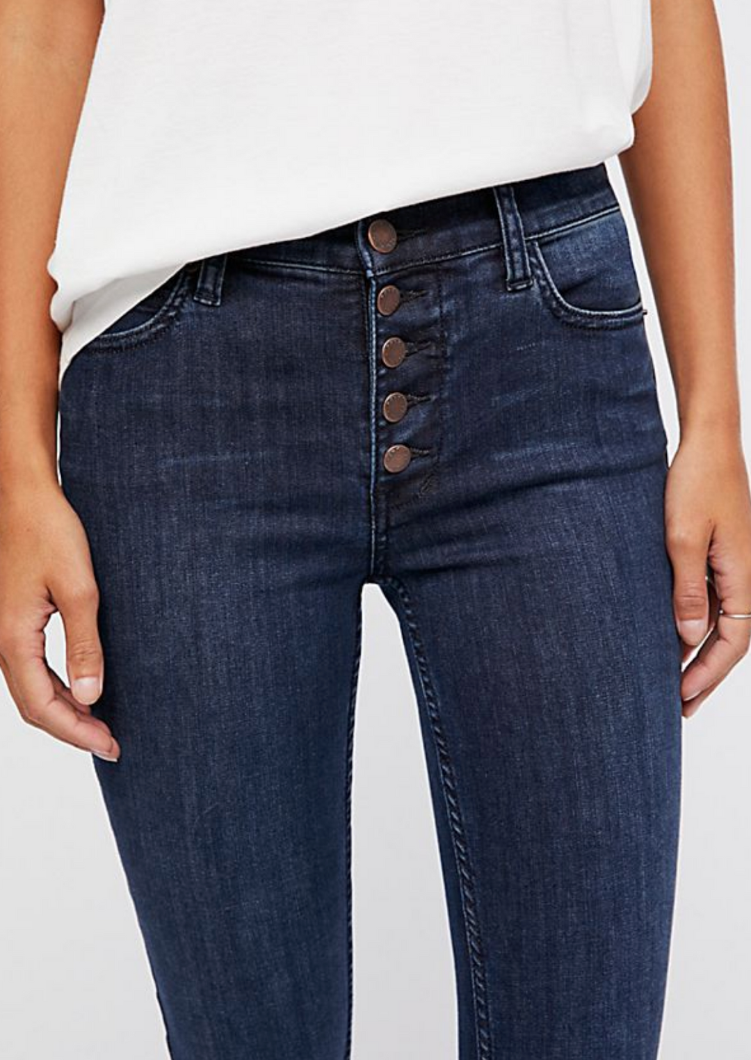 Free People - Reagan Button Front Jeans in Sky