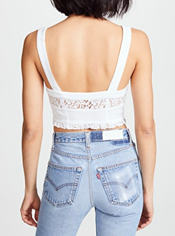 Free People - Here I Go Brami Lace Crop Top in Black