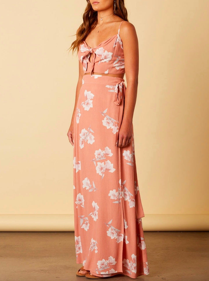 Cotton Candy LA - Aphrodite Floral Two Piece Set in Peach