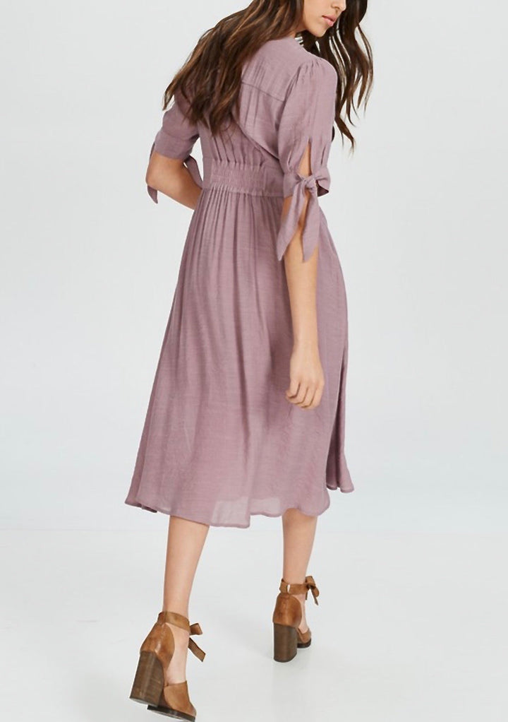 Final Sale - Darling Gauzy Cotton Endless Summer Midi Dress in Mauve