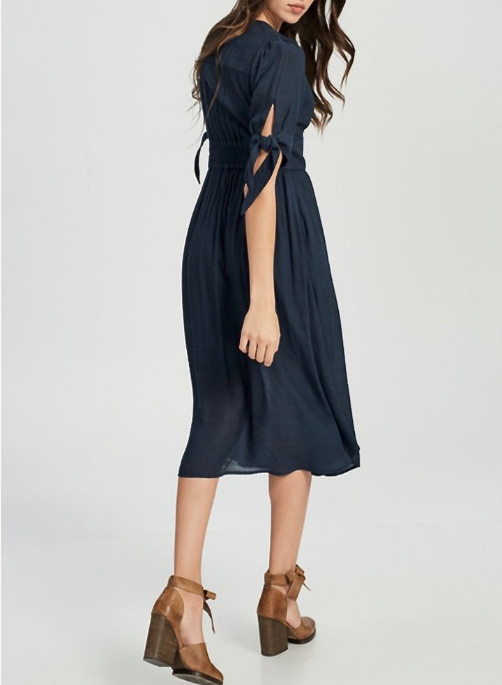 Darling Gauzy Cotton Endless Summer Midi Dress in Navy