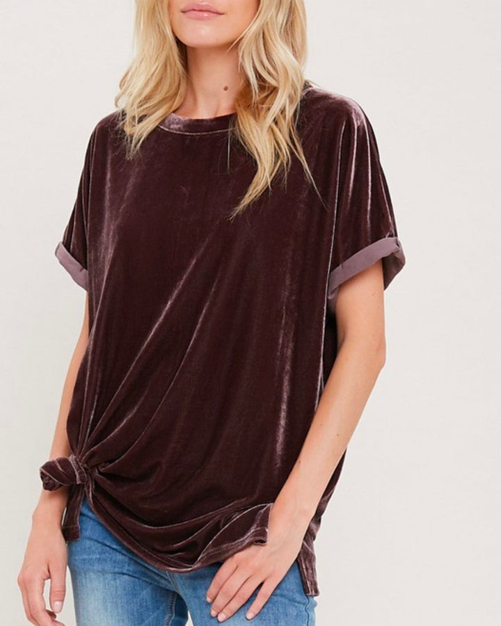 On The Road Velvet Top in Midnight