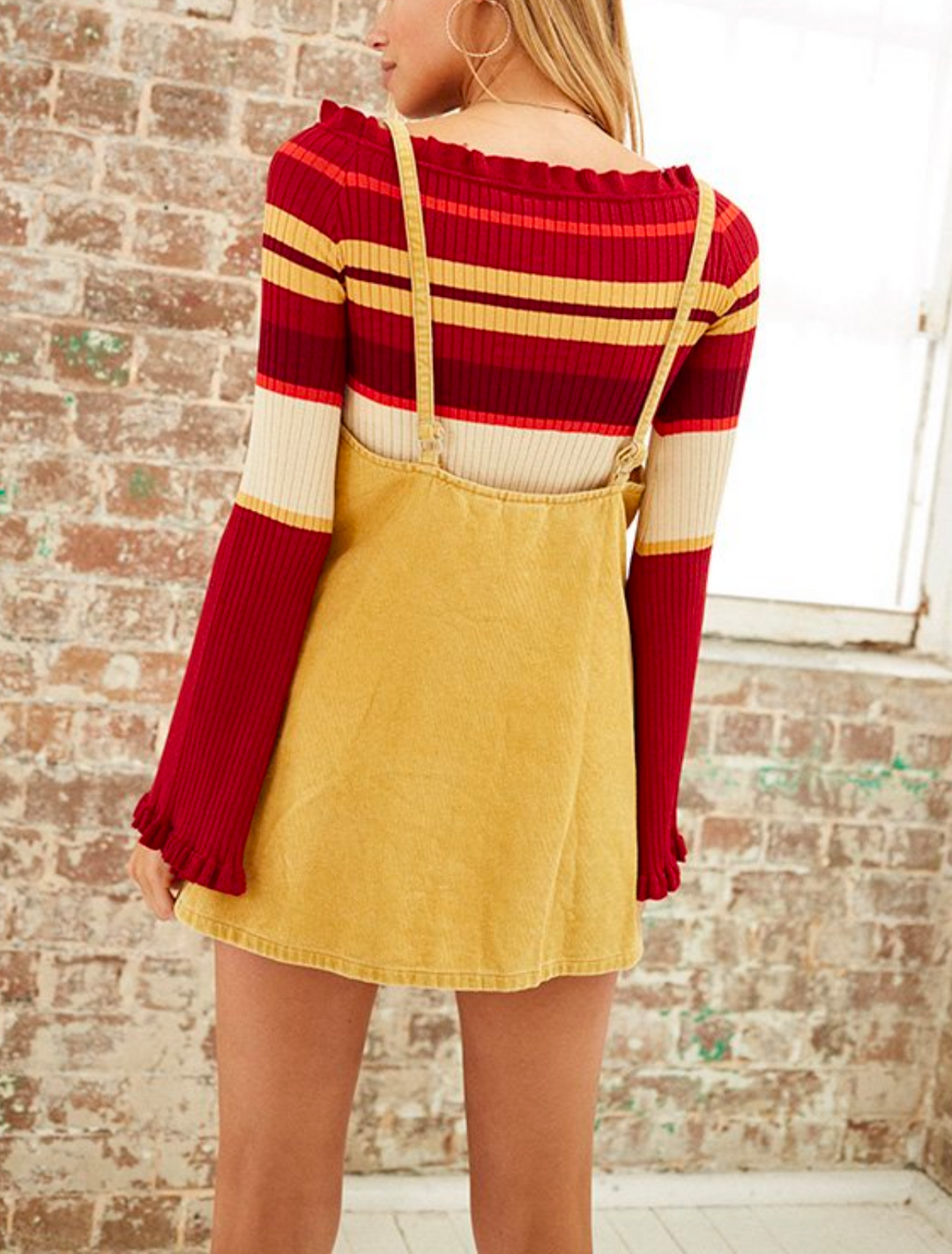 Final Sale - Somedays Lovin - Rising Sun Pinafore Corduroy Dress - Butter