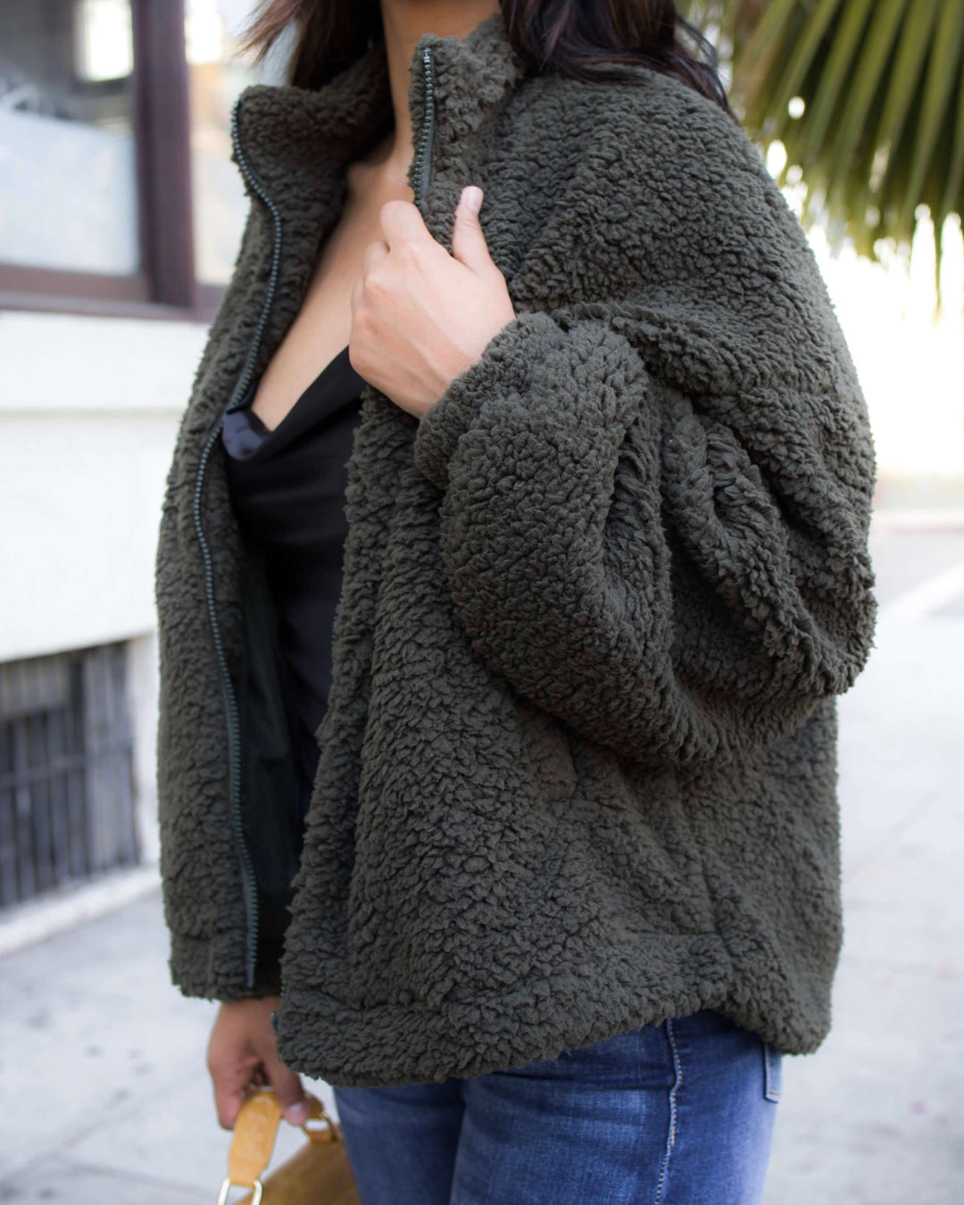 Solid Zip Up Teddy Bear Jacket - more colors
