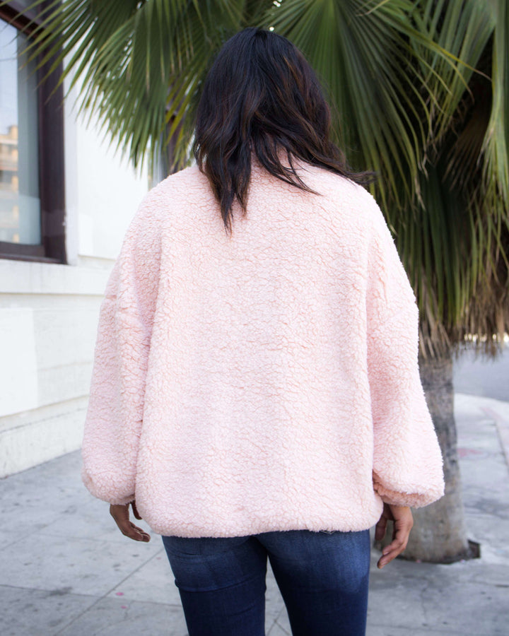 Solid Zip Up Teddy Bear Jacket - more colors