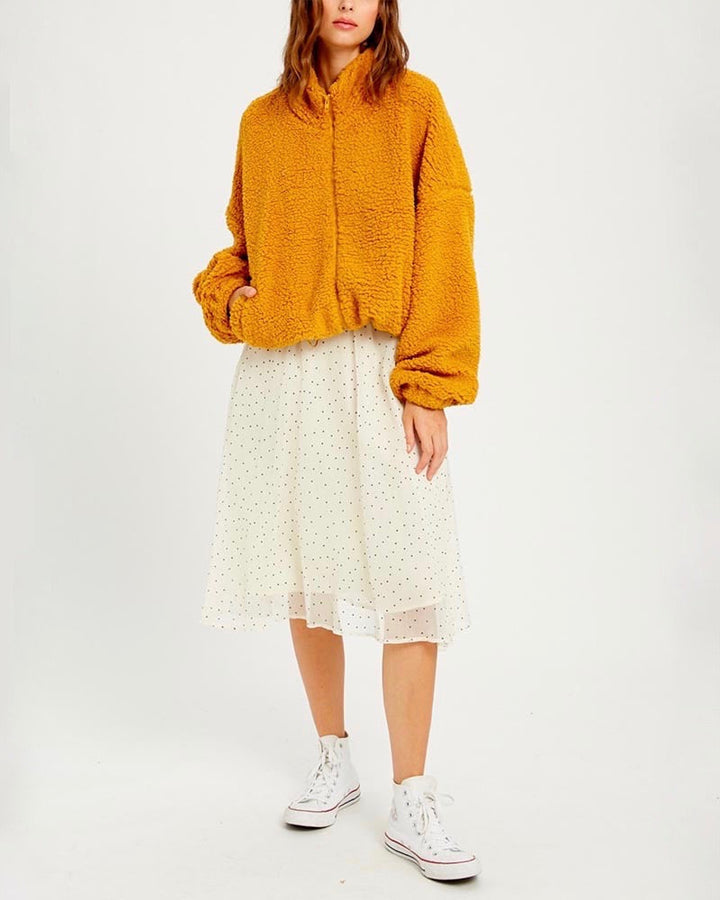 Solid Zip Up Teddy Bear Jacket - more colors
