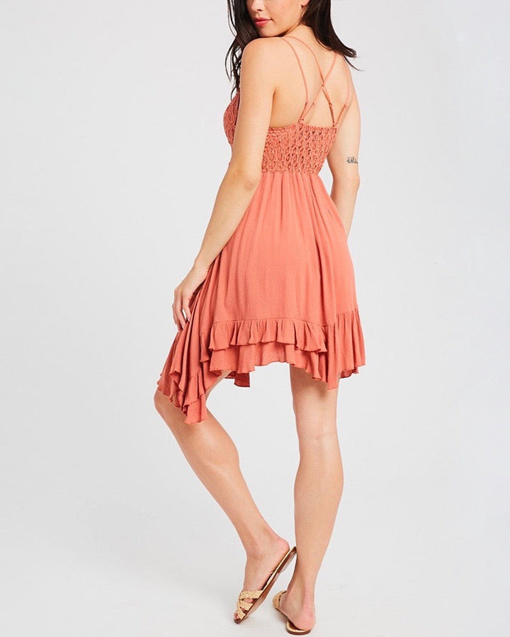 Speechless Scalloped Lace Bralette Mini Dress in More Colors