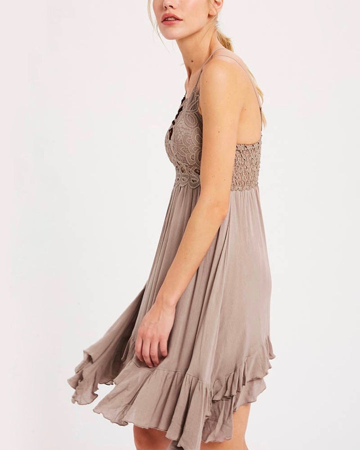 Speechless Scalloped Lace Bralette Mini Dress in More Colors