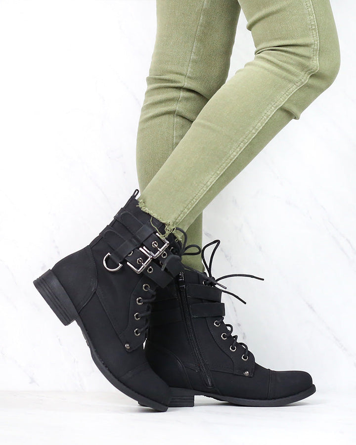 Susan Military Style Buckle Accent Boots in More Colors