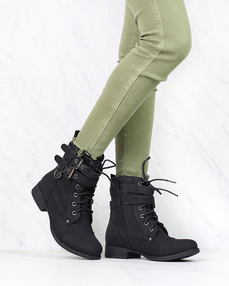 Susan Military Style Buckle Accent Boots in More Colors