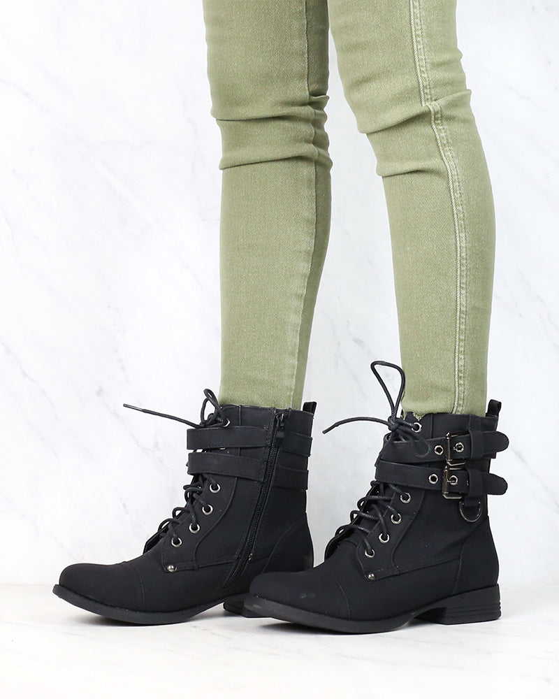 Susan Military Style Buckle Accent Boots in More Colors