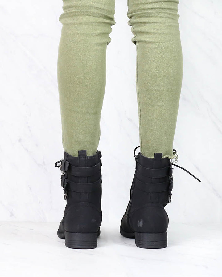 Susan Military Style Buckle Accent Boots in More Colors