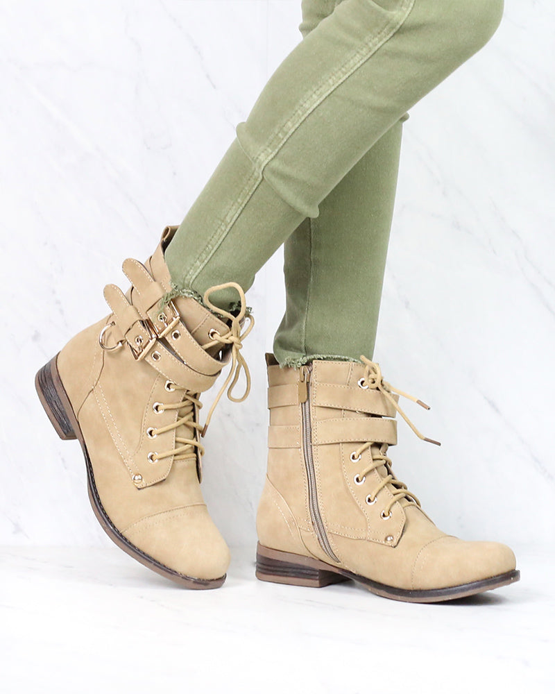 Susan Military Style Buckle Accent Boots in More Colors