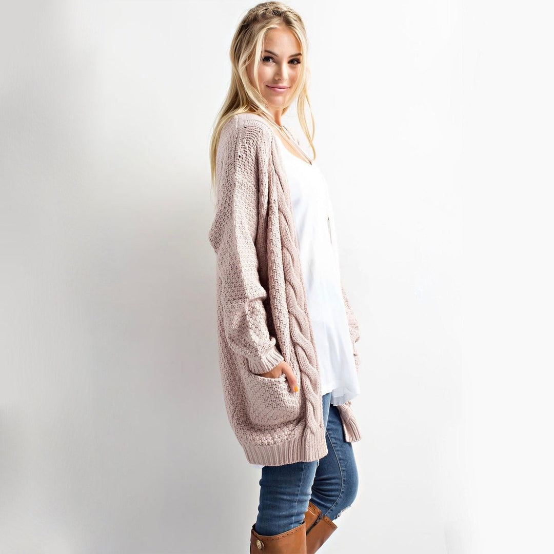 Long sleeve low gauge open knit wishlist cardigan sweater with pockets TWIG