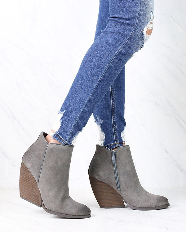 Very Volatile - Whitby Demi Wedge Suede Ankle Bootie in More Colors