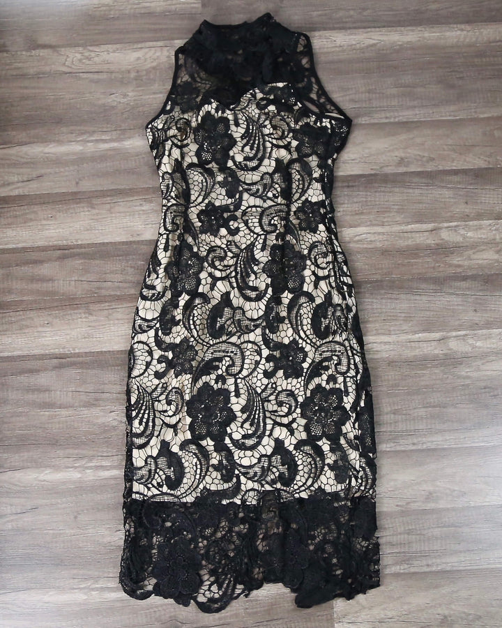 Lioness - Loves Divine Midi Lace Overlay Midi Dress - Black