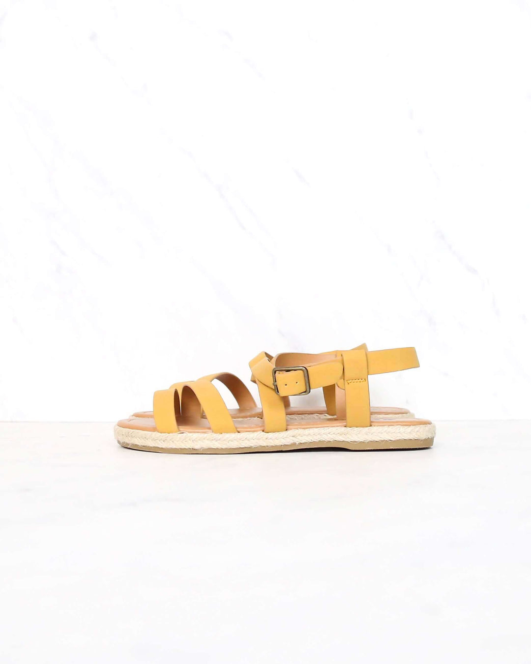 Women's Espadrille Strappy Sandals with Buckle Detailing and Ankle Strap - More colors