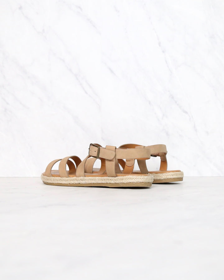 Women's Espadrille Strappy Sandals with Buckle Detailing and Ankle Strap - More colors