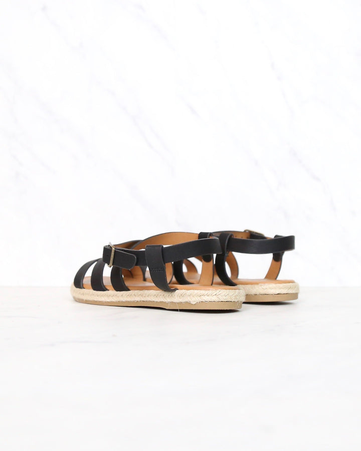 Women's Espadrille Strappy Sandals with Buckle Detailing and Ankle Strap - More colors