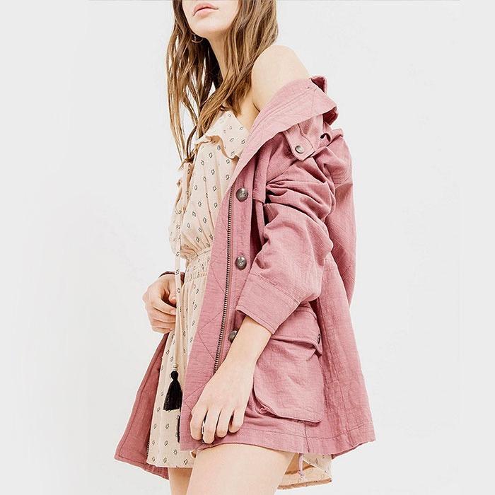 Final Sale - Alexa Woven Jacket - Mauve