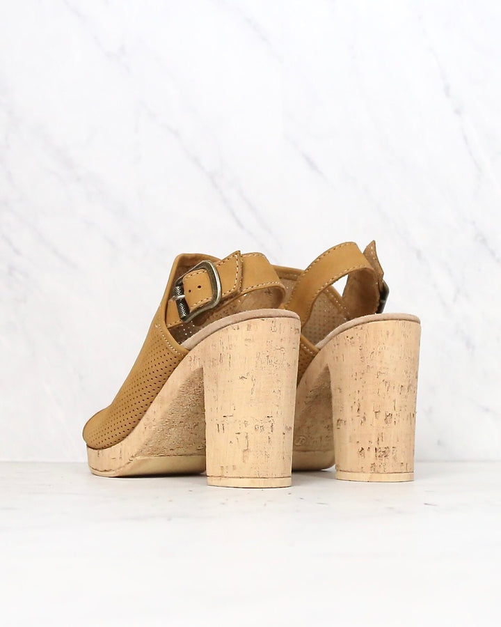 Sbicca - Almonte Open Toe Perforated Heel Sandal in Tan