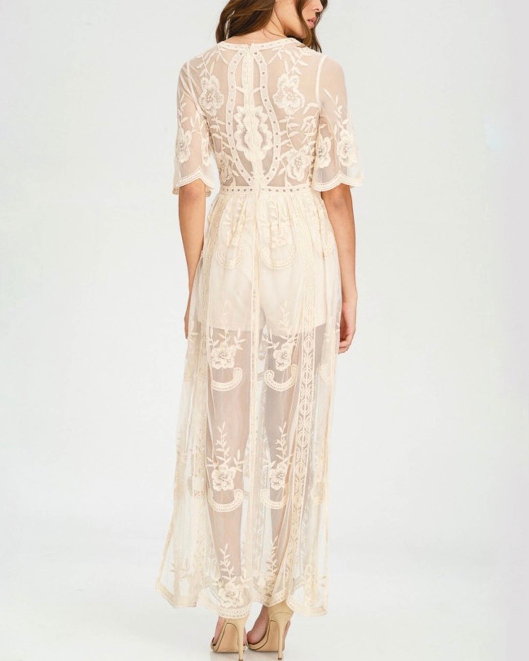 Honey Punch - As You Wish Womens Embroidered Lace Maxi Dress in More Colors